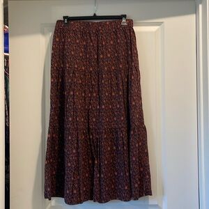 Madewell floral burgundy maxi skirt